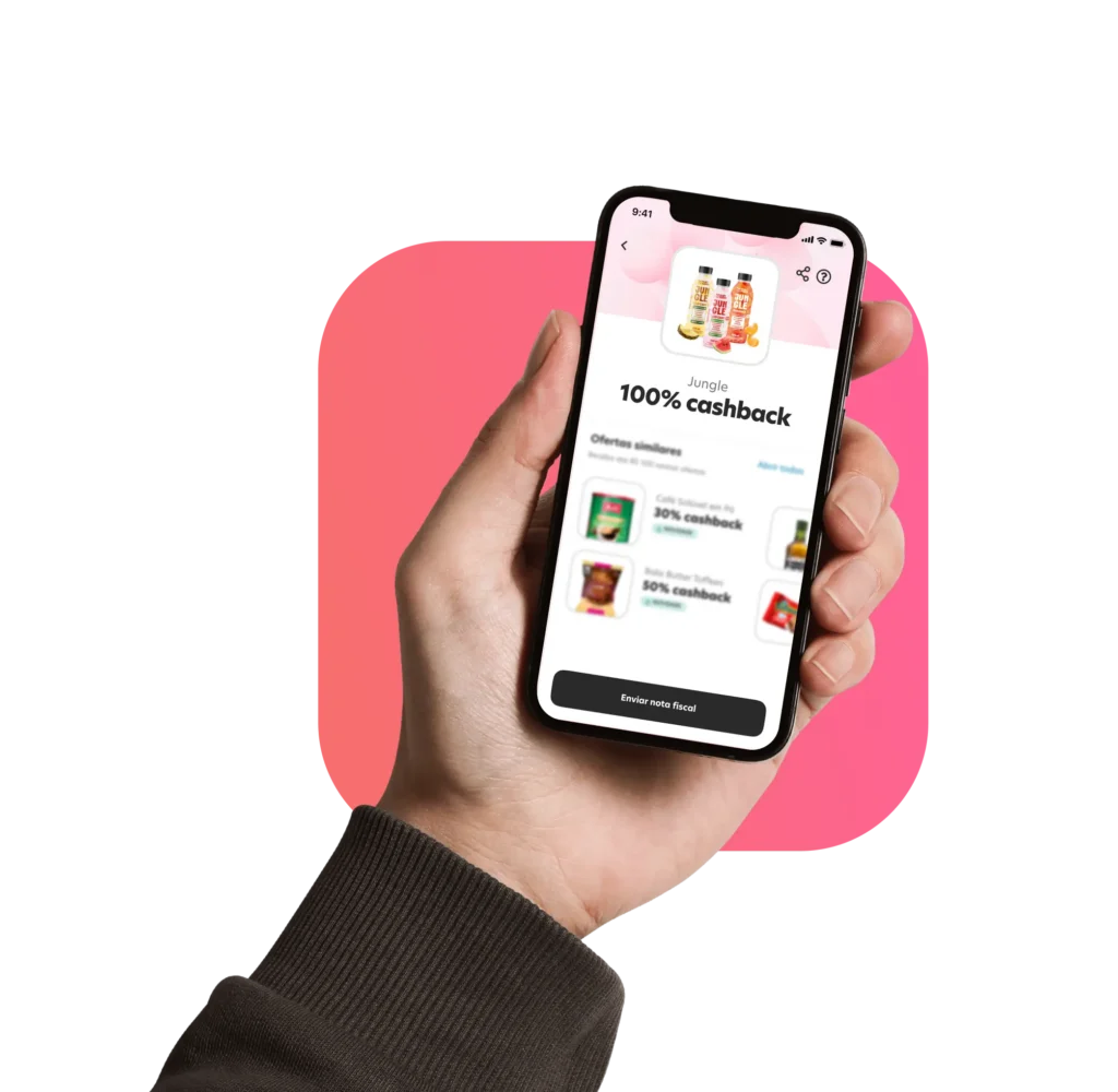 mão segurando celular com aplicativo Méliuz Business