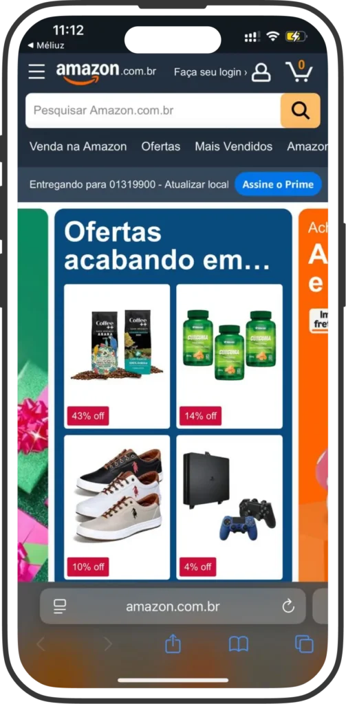 Quarto passo - Recompensa - Tela de loja parceira