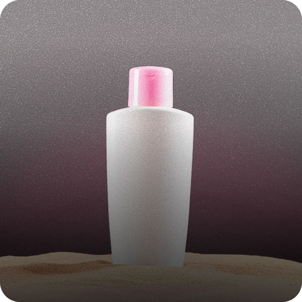 Produto protetor solar com fundo rosa transparente